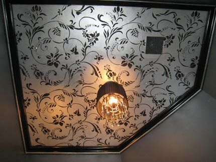 stenciled ceiling with allover pattern
