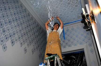 moroccan stencil on a ceiling
