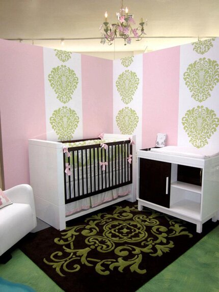 Wall stencil nursery design
