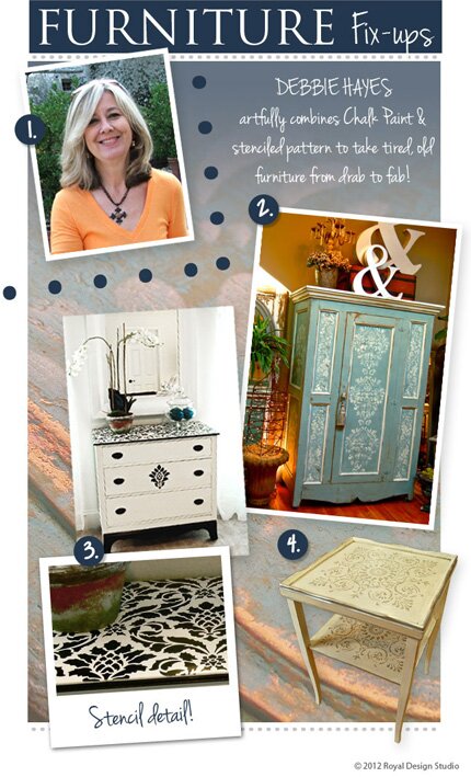 painted furniture with stencils and Annie Sloan Chalk Paint